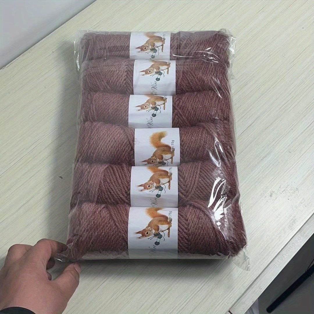 6pcs Soft Yarn for Knitting Crochet Sweater Shawl Scarf 75g pc