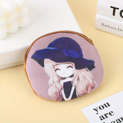 Girls Cartoon Zipper Coin Purse Wallet Mini Plush Key Bag