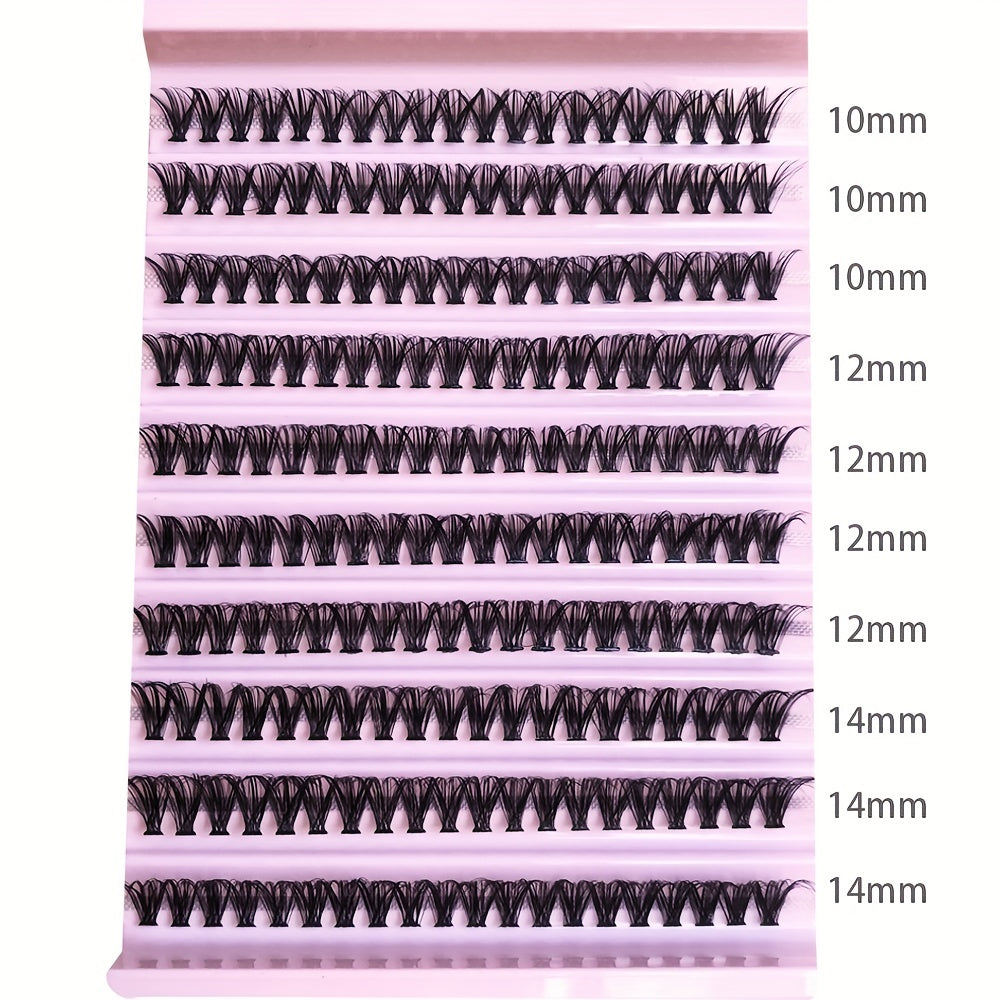 200pcs 10mm 12mm 14mm D Curling Cluster Lashes