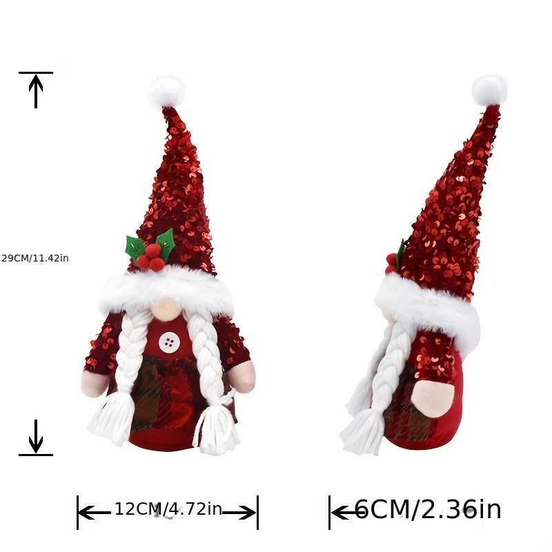 Christmas Doll Red Sequin Doll Decoration