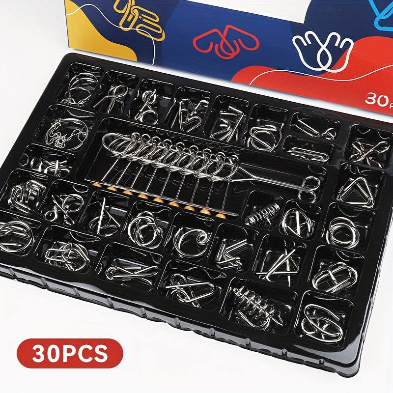 9-Piece Luban & Kongming Lock Set - Unlock 30pcs - Ring Unlocking - Halloween