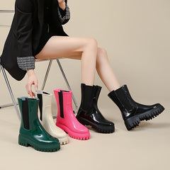 Women's Green Rain Boots Waterproof Anti Slip Short Boots