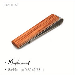 Men's Tie Clip Natural Wood Minimalist Style Business