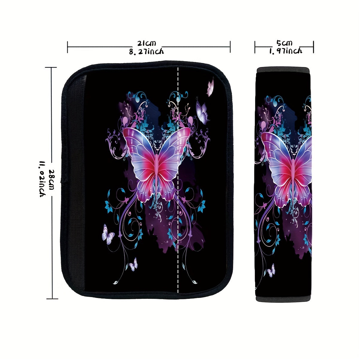 Flower Butterfly Print Car Shoulder Cover