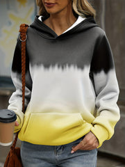 Casual Long Sleeve Block Hoodie Sweatshirt Women's Clothing