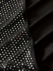 Sequined Surplice Neck Bodysuit Long Sleeve Slim Fit
