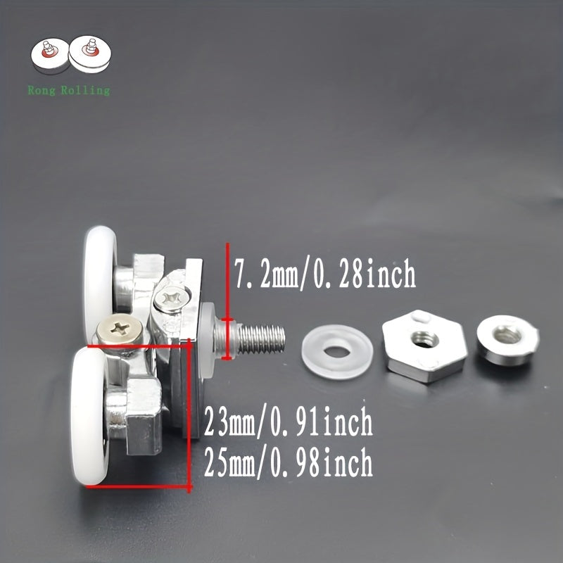 4pcs Shower Door Runner 23mm 25mm Bathroom Pulley Zinc Alloy Roller