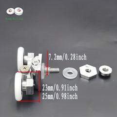 4pcs Shower Door Runner 23mm 25mm Bathroom Pulley Zinc Alloy Roller