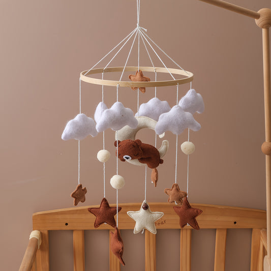 Soft Plush Cartoon Bear and Star Hammock Bell Brown Bear