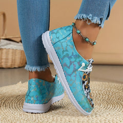Women's Sunflower Patchwork Flat Shoes Lace Up