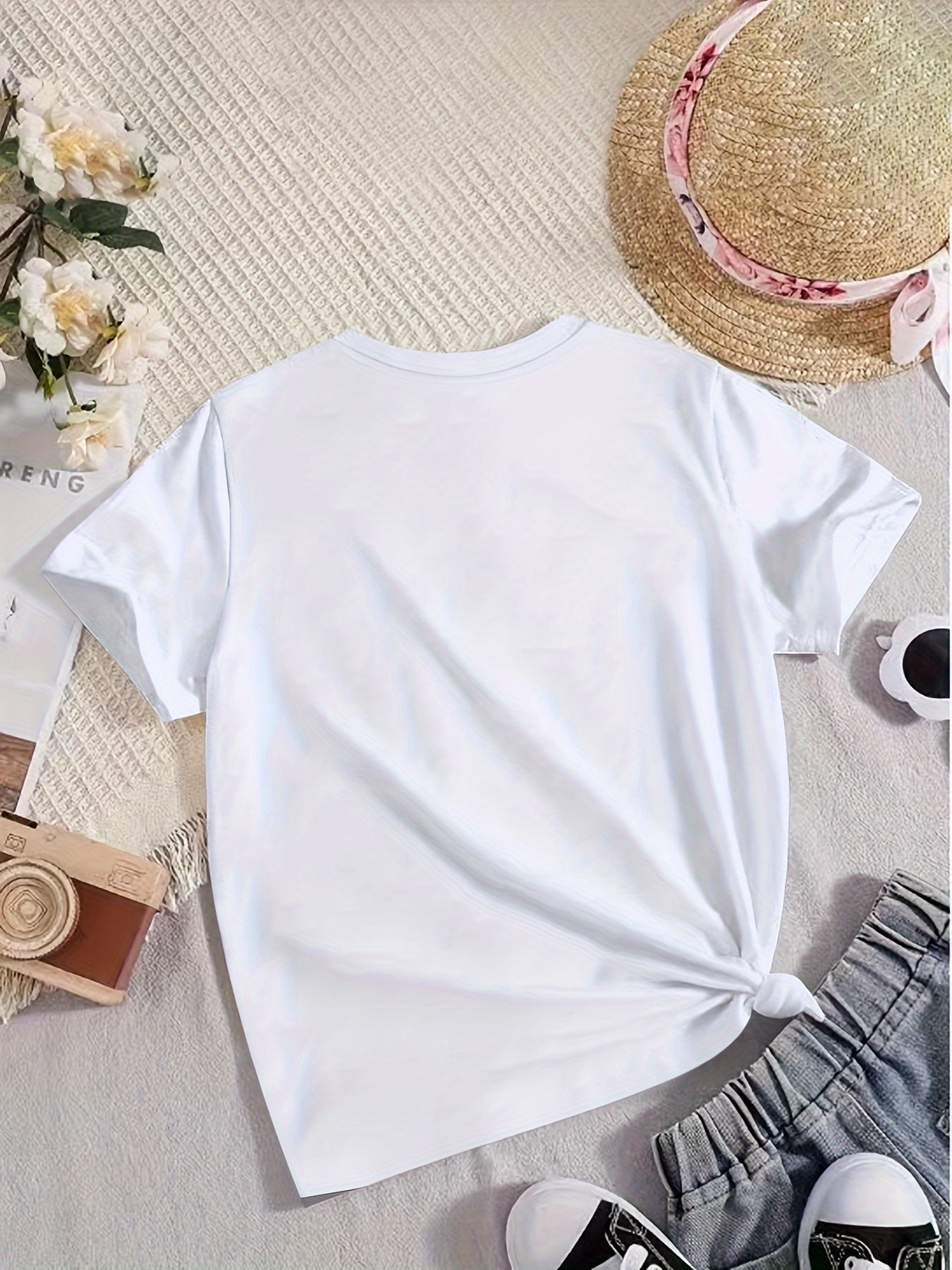 Cute Cat Graphic Tee for Girls
