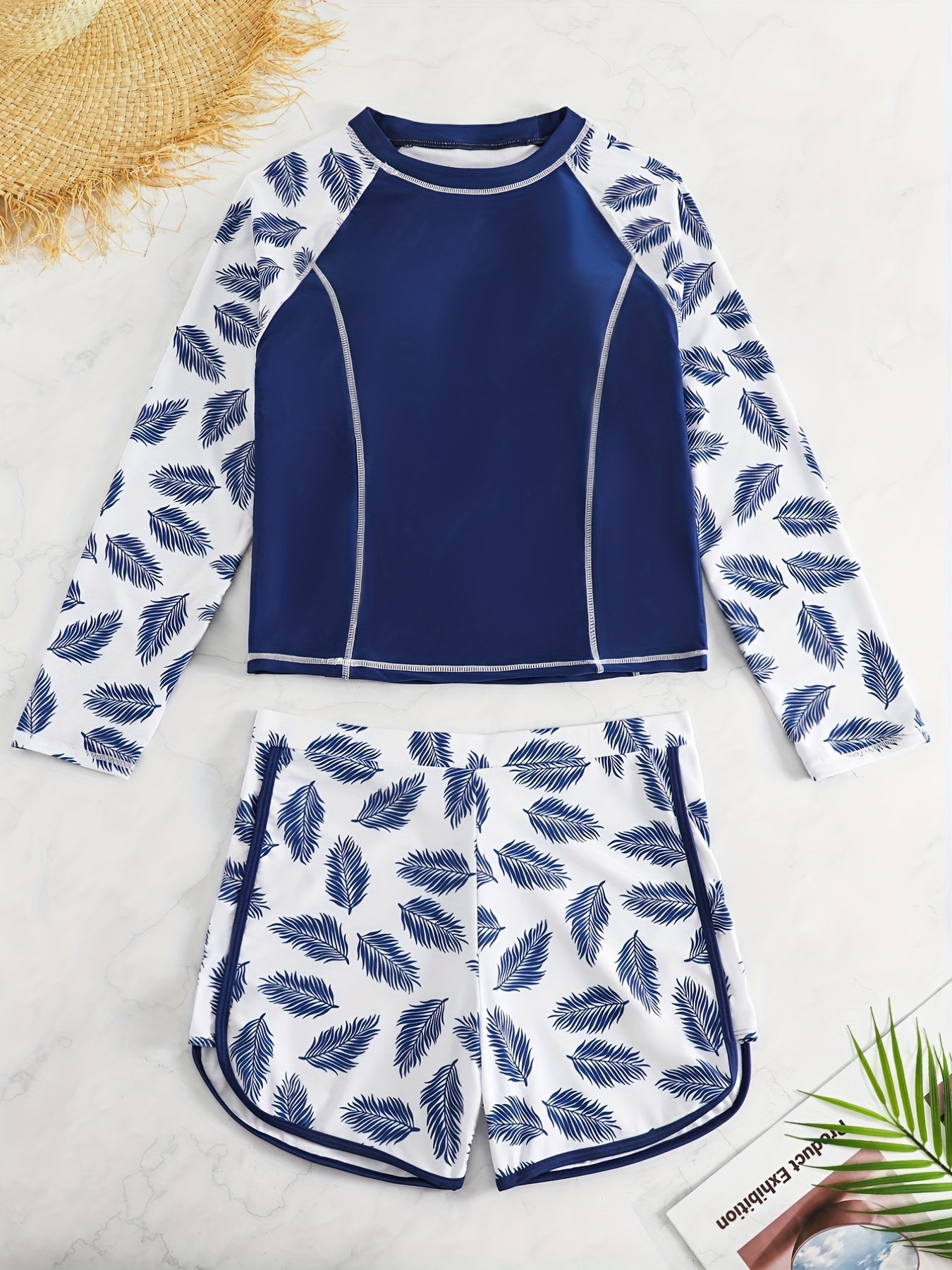 Modest Swimsuit Set Women's Plus Long Sleeve