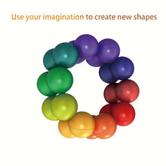 40pcs Sensory Fidget Toys 3D Rotating Puzzle Ball Magic Cube Colorful