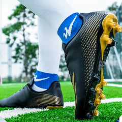 Boys' Spiked Football Cleats Non Slip Lace Up Outdoor Soccer Shoes