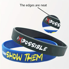 5pcs Engraved Inspirational Quote Silicone Bracelet
