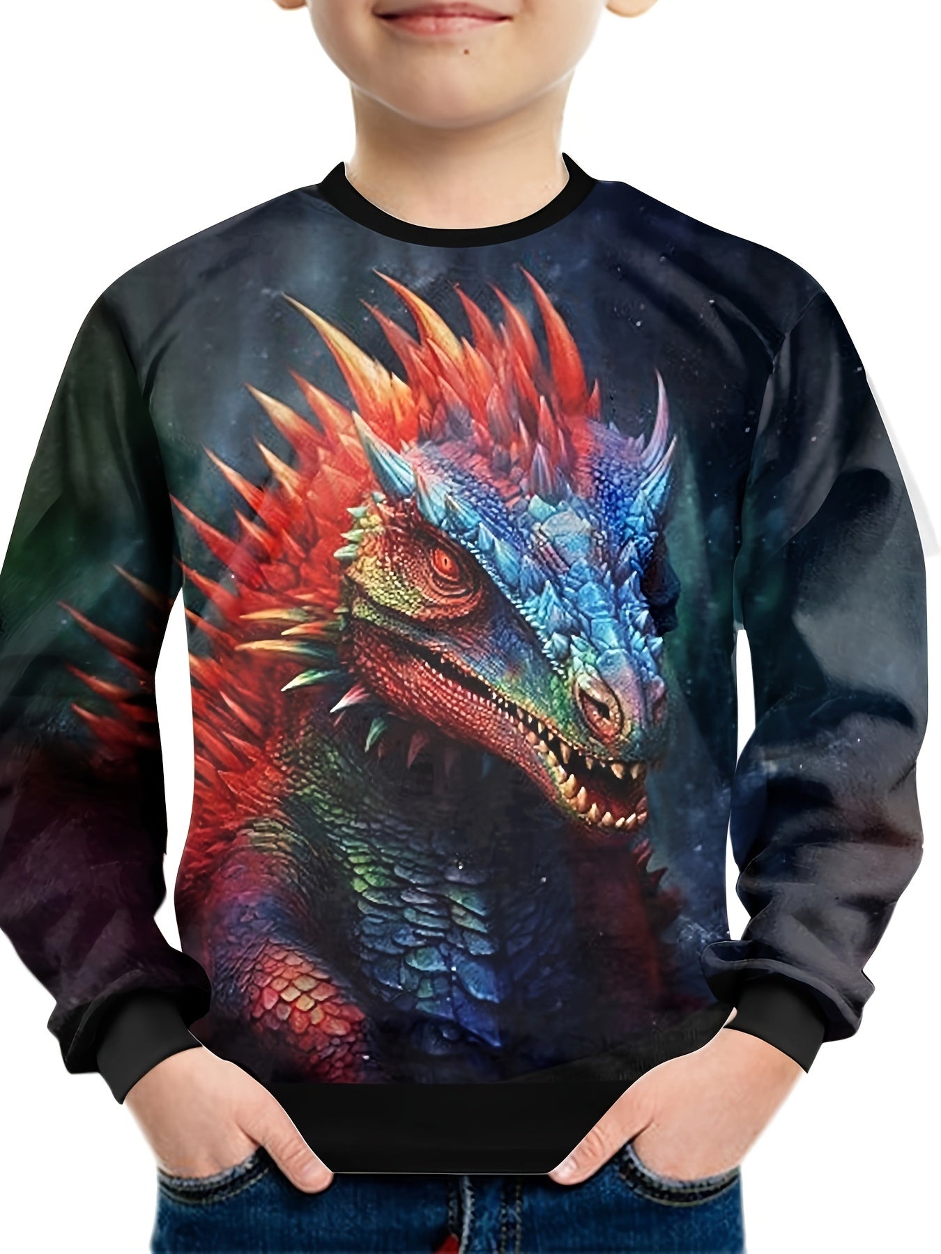 Dragon Eagle Dinosaur Sweatshirt for Kids Long Sleeve Top Boy's Clothes