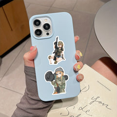 Female Soldier Stickers for Laptop Phone Luggage