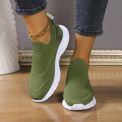 Mesh Breathable Low Top Sneakers Solid Running Shoes Women's Footwear