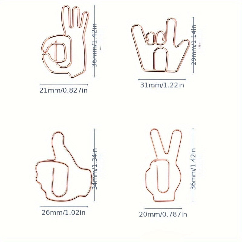 10pcs Creative Metal Paper Clip Bookmark for School and Office