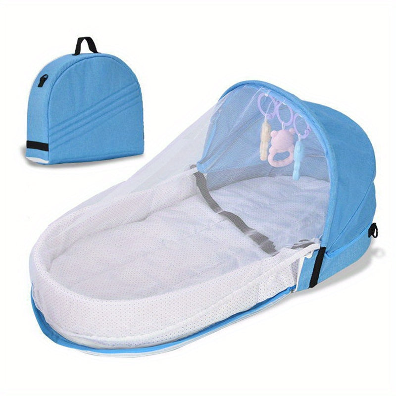 Portable Baby Travel Cot with Mosquito Net - Indoor & Outdoor Carry Cot