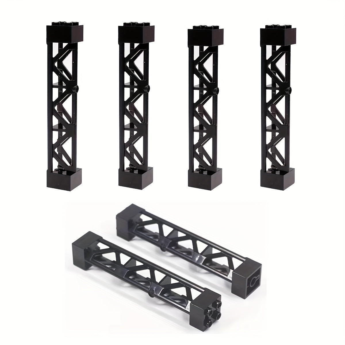 6pcs Train Track Tower Baseplate Support Stent Building Blocks Accessories