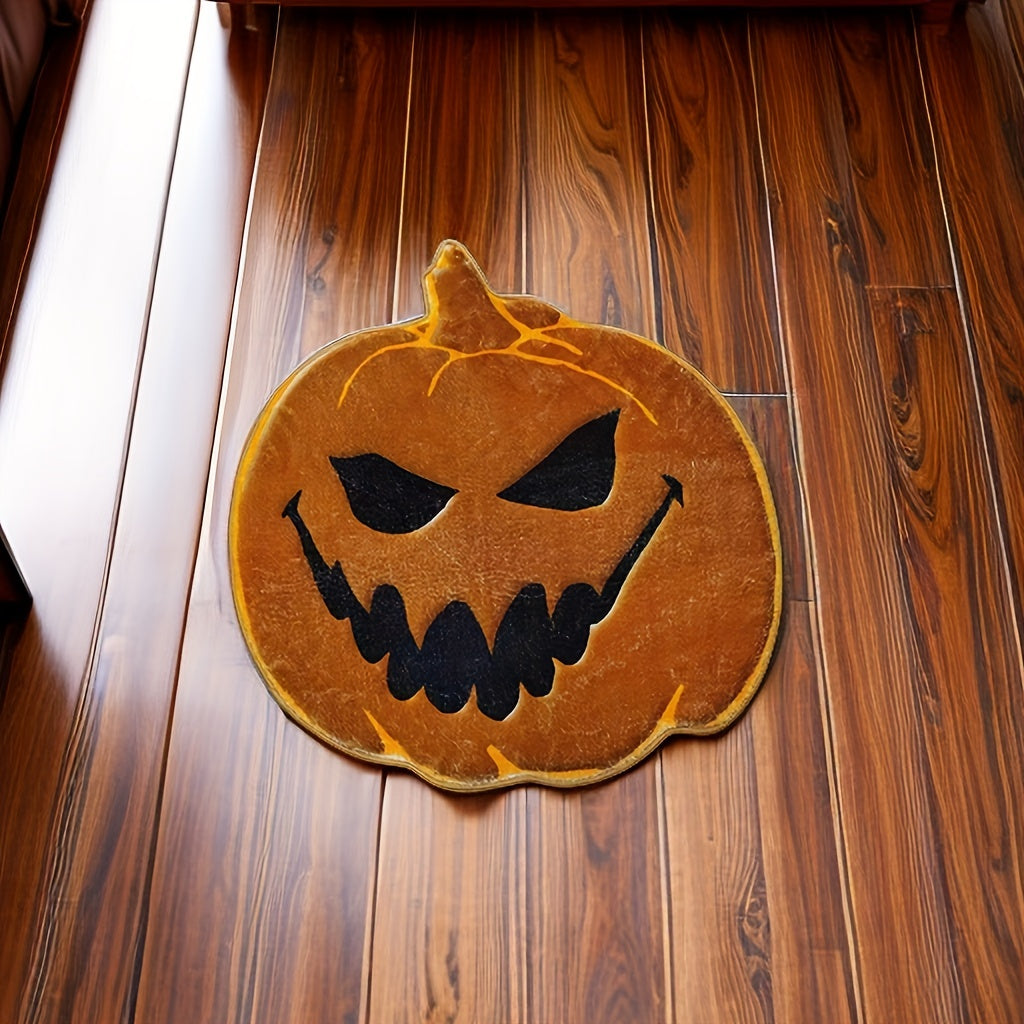 Halloween Pumpkin Decoration Rug Soft Modern Non Slip Faux Cashmere