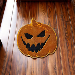 Halloween Pumpkin Decoration Rug Soft Modern Non Slip Faux Cashmere