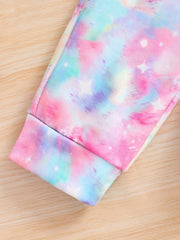 Girl's Tie Dye Unicorn Print 2pcs Set for Spring Fall