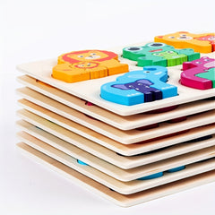Wooden 3D Buckle Puzzle for Baby's Early Education