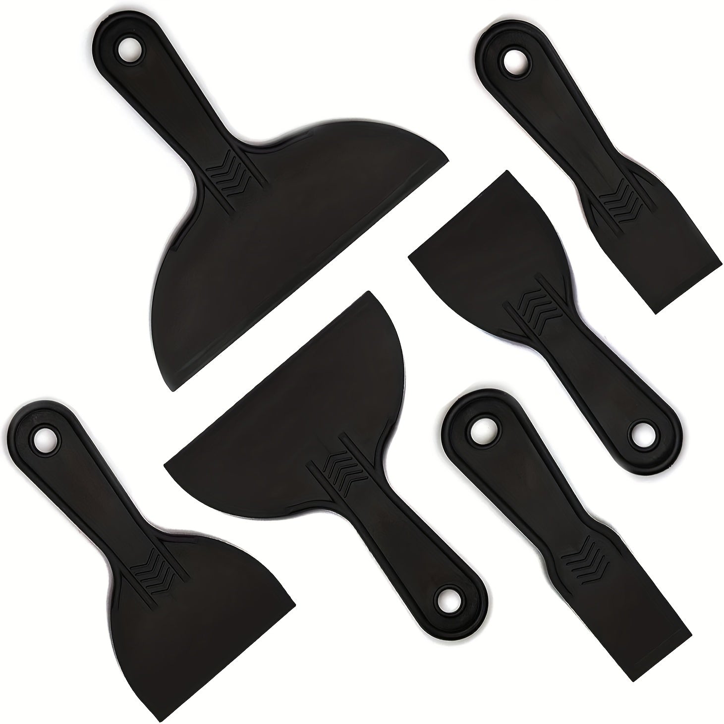 6 Pack Plastic Putty Knives Flexible Paint Scraper Tool