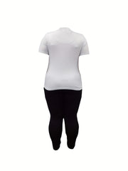 Women's Plus Size Slogan Tee & Leggings 2 Pc Set