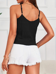 Textured V Neck Cami Top for Summer Women's Clothing