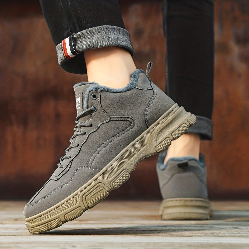 Men's Warm Lace-up Sneakers Casual Walking Shoes