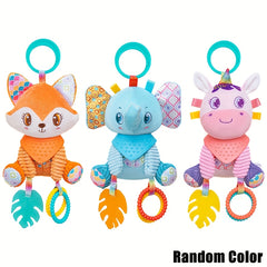 Car Seat Toys for Youngsters 0-6 Months Rattle Crinkle Plush Doll Sensory Toys