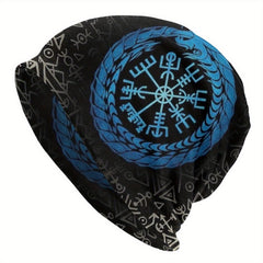 Vegvisir Compass Ouroboros Runes Viking Bonnet Hat