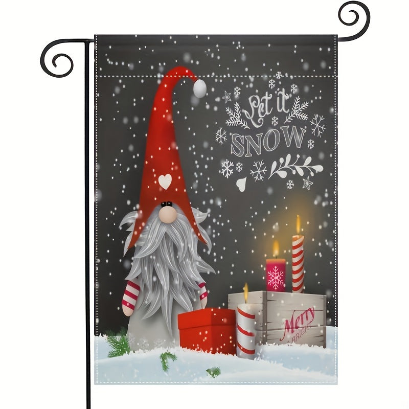 Season Garden Flags Christmas Gnome Candles Snowflake Gift Boxes Holiday Flag