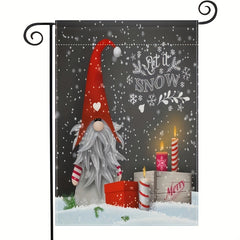 Season Garden Flags Christmas Gnome Candles Snowflake Gift Boxes Holiday Flag