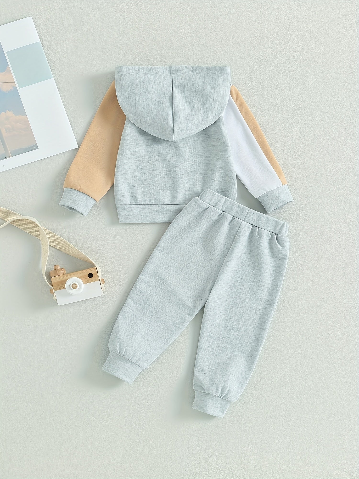 Patchwork Hoodie & Pants Set for Baby Boys