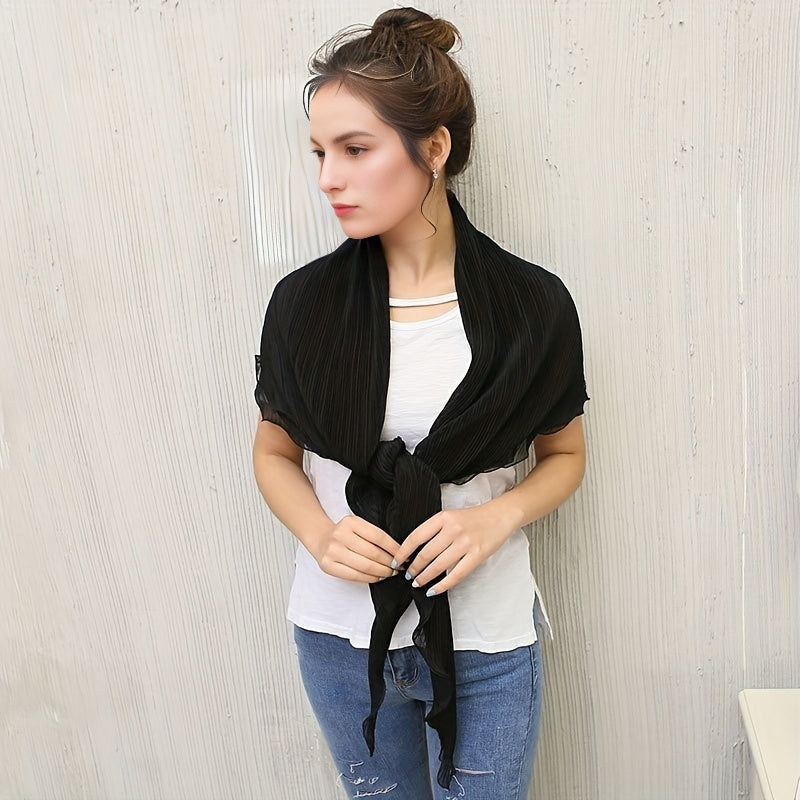 Chiffon Crinkle Shawl Ruffles Sun Protection Scarf Bandana