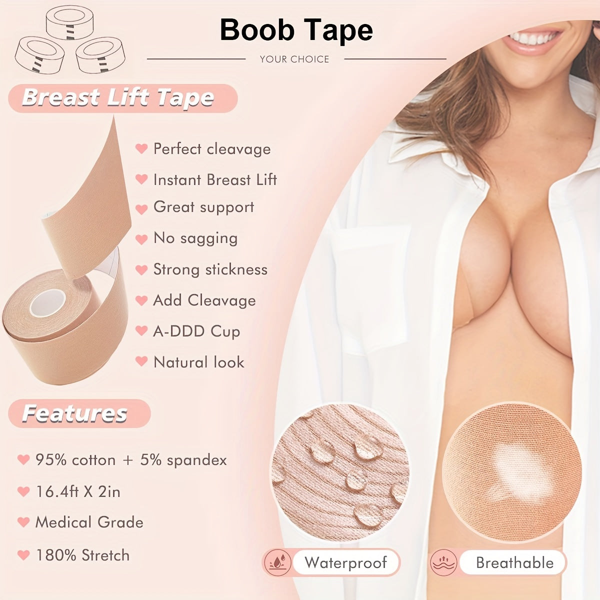 Women's Invisible Bra Nipple Cover Breast Lift Tape Push Up Strapless