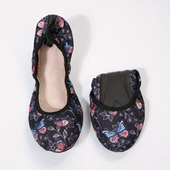 Women's Butterfly Pattern Ballet Shoes Lightweight Soft Sole Shoes