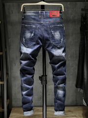 Men's Slim Fit Royal Jeans with Embroidered Print