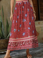 Floral Print Drawstring Waist Skirt for Women