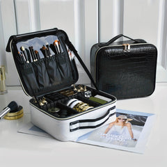 Large Travel Makeup Train Case Cosmetic Bag Organizer with Adjustable Dividers
