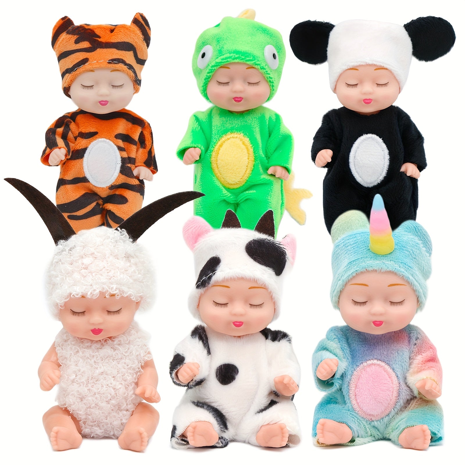 6pcs Fairy Princess Doll Set with Pajamas 10 Animal Teen Doll
