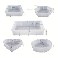 Resin Silicone Mold for DIY Art - Hexagon Round Square Rectangle