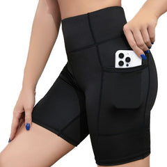 Women's Quick Dry Yoga Shorts with High Waist & Pockets