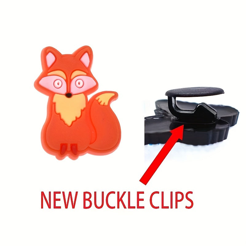 12pcs Cartoon Animals Shoe Decoration Charms, Christmas Birthday Party Favors