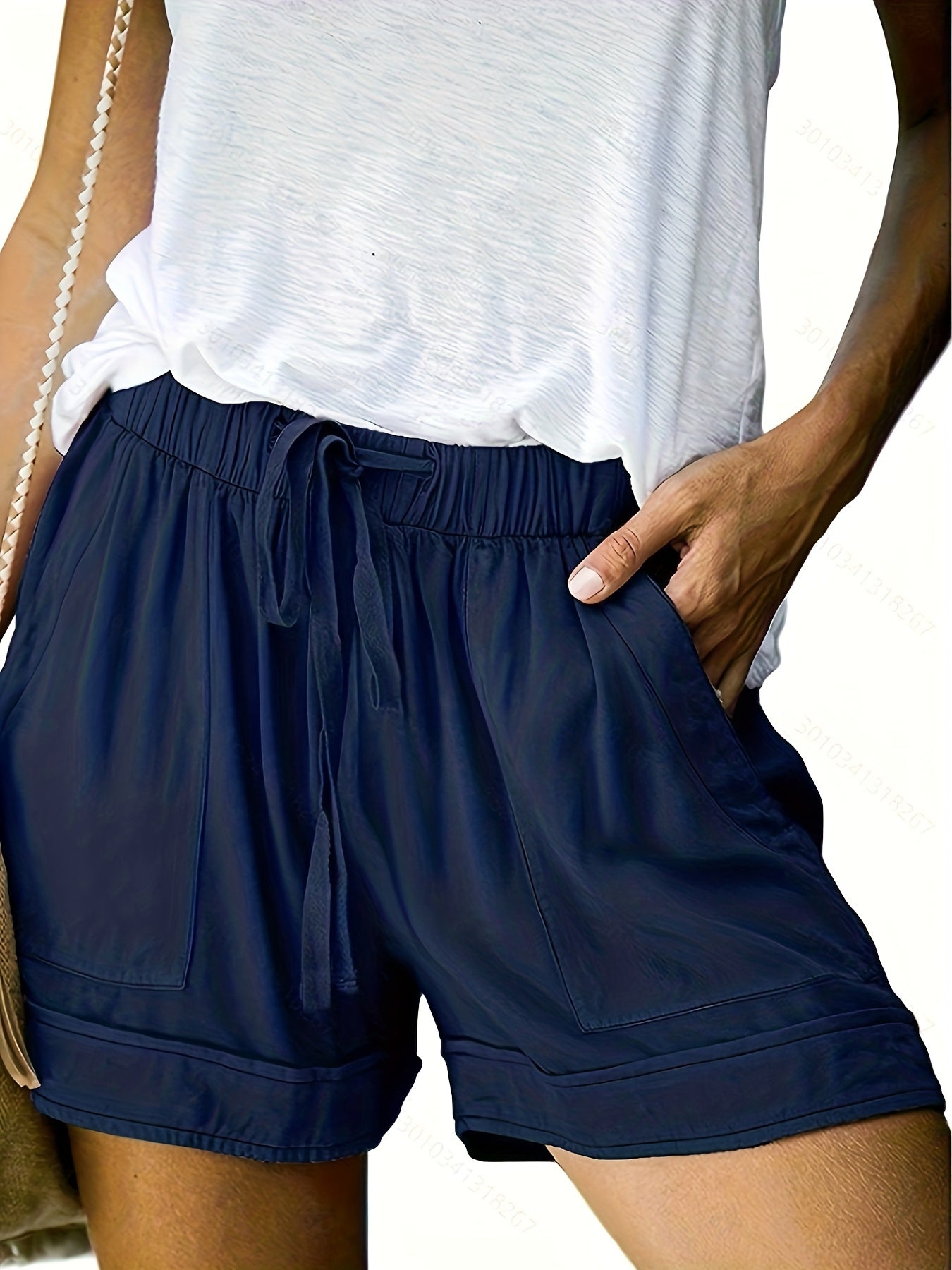 Drawstring Elastic Waist Casual Shorts with Pockets for Summer