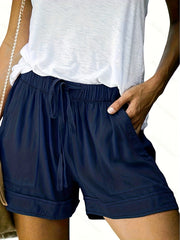 Drawstring Elastic Waist Casual Shorts with Pockets for Summer